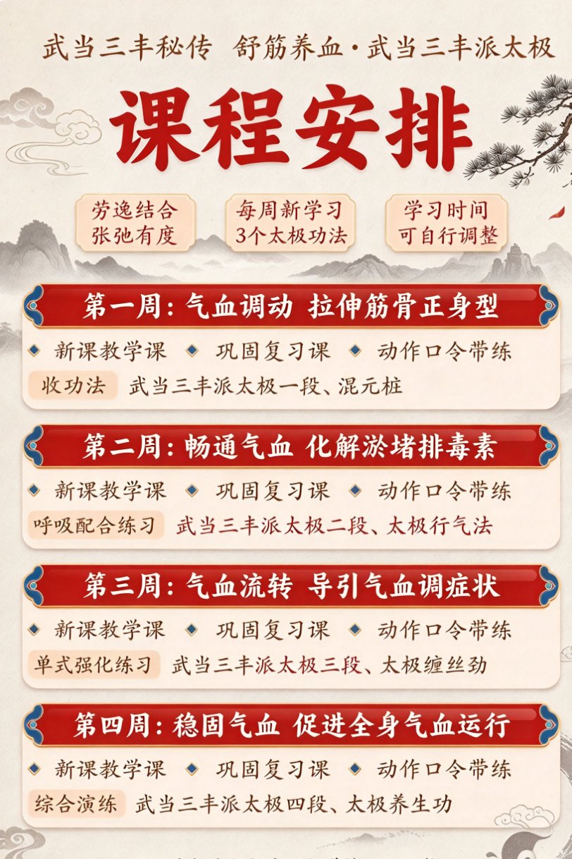 28天四周课程安排