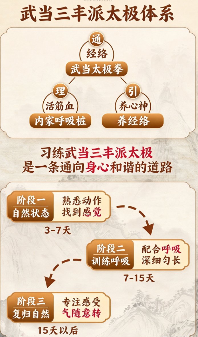 武当三丰派太极体系与三阶段习练路径